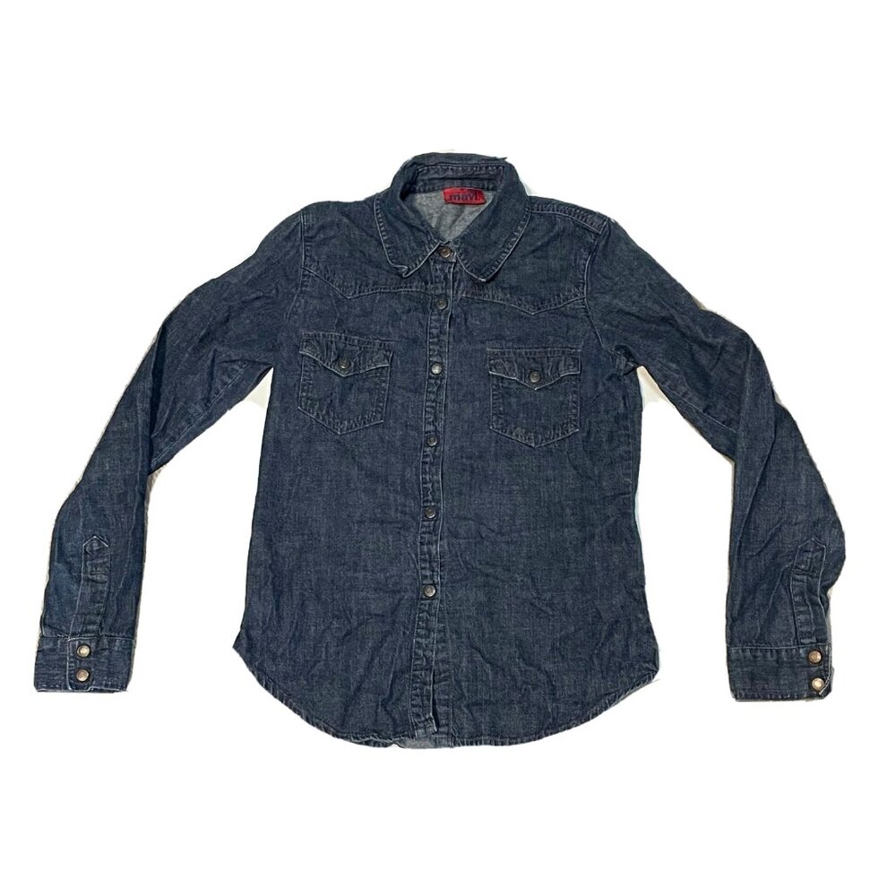 Mavi Denim Jodie Western shirt womens small button up long sleeve blue